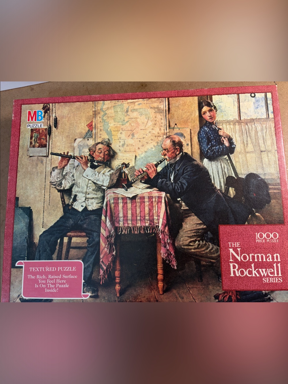 🧩 1000 piece MB Textured Puzzle “The Love Song” Norman Rockwell Series. Complete